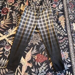 Lularoe Womens Joggers Pants 2XL Black White Plaid Ombre Stretch Lounge